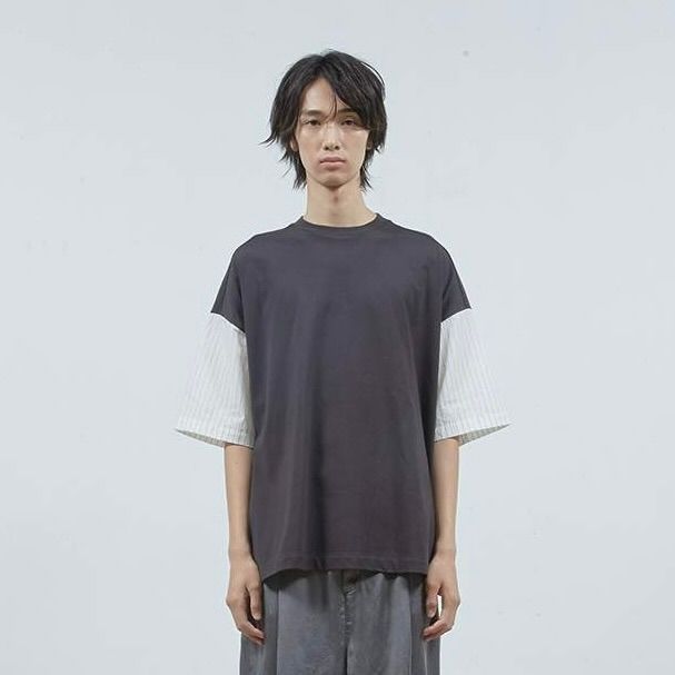 【残り一点】シャツ切替ワイドT