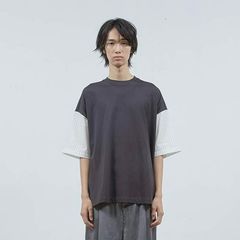 【残り一点】シャツ切替ワイドT