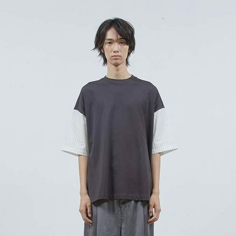 【残り一点】シャツ切替ワイドT