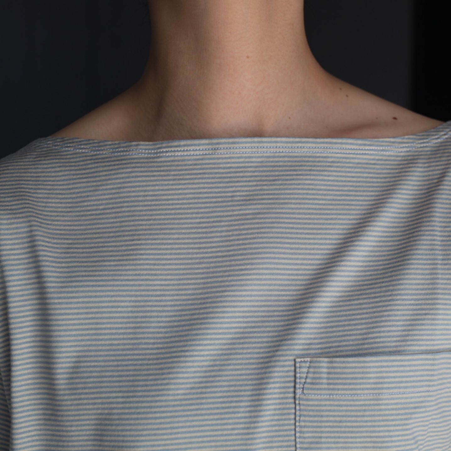 【残り一点】Destroyed Boat Neck Stripe Tee