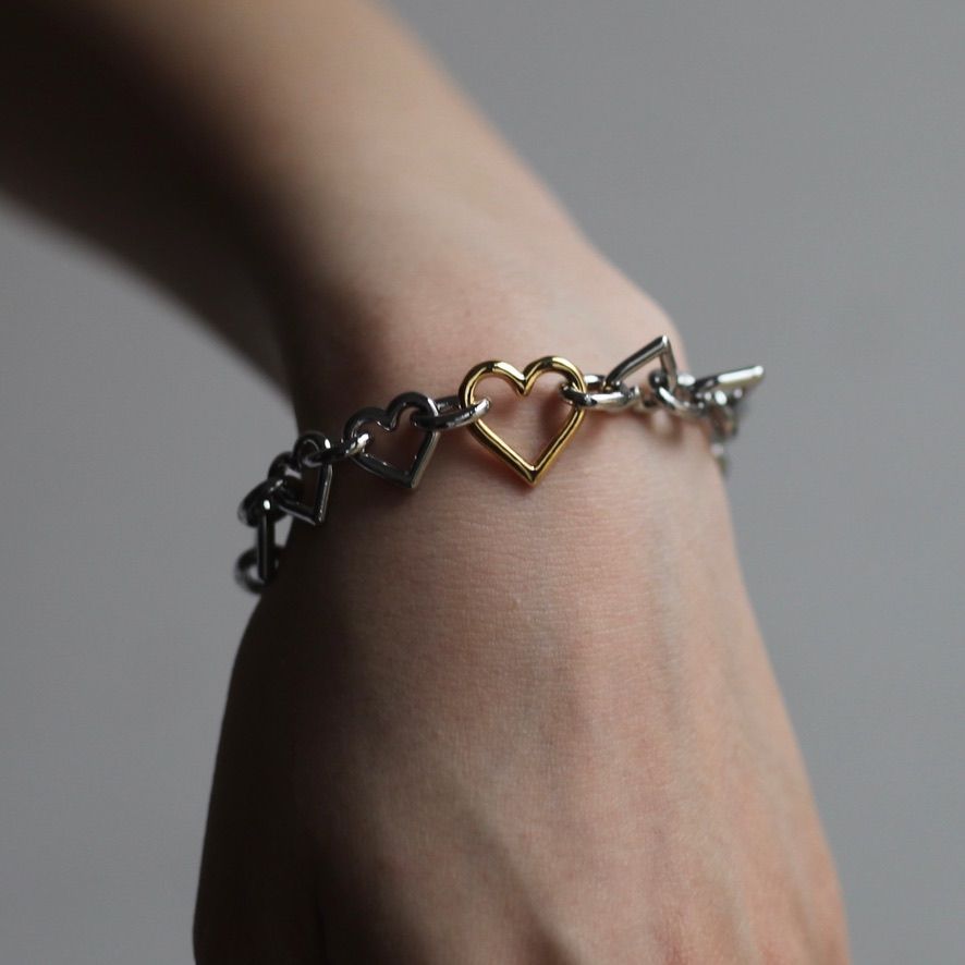 BASICKS - 【残りわずか】Heart Shaped Bracelet(SILVER×GOLD) | ACRMTSM ONLINE STORE