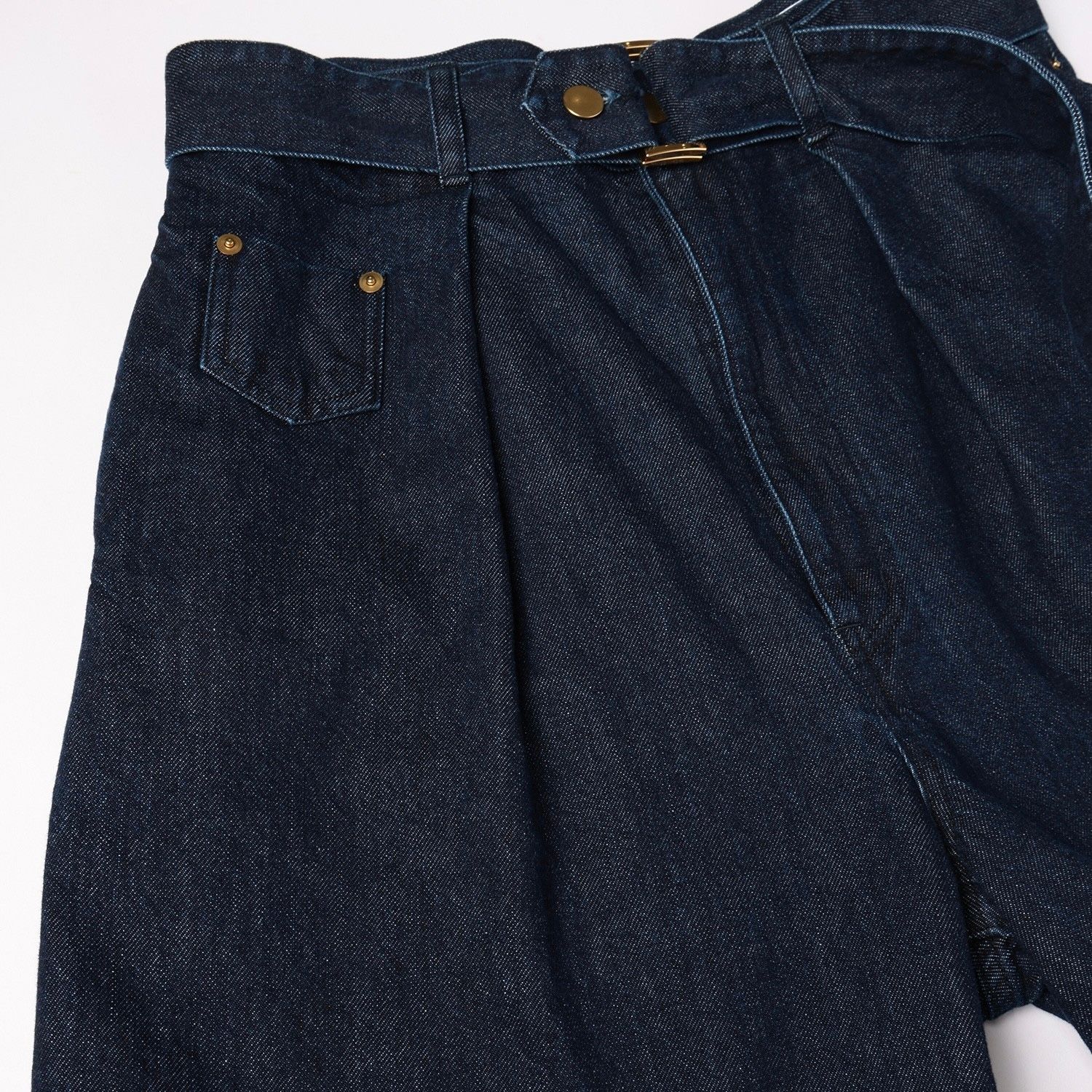 【残り一点】Barrel 1Tuck Wide Denim Pants with Long Belt