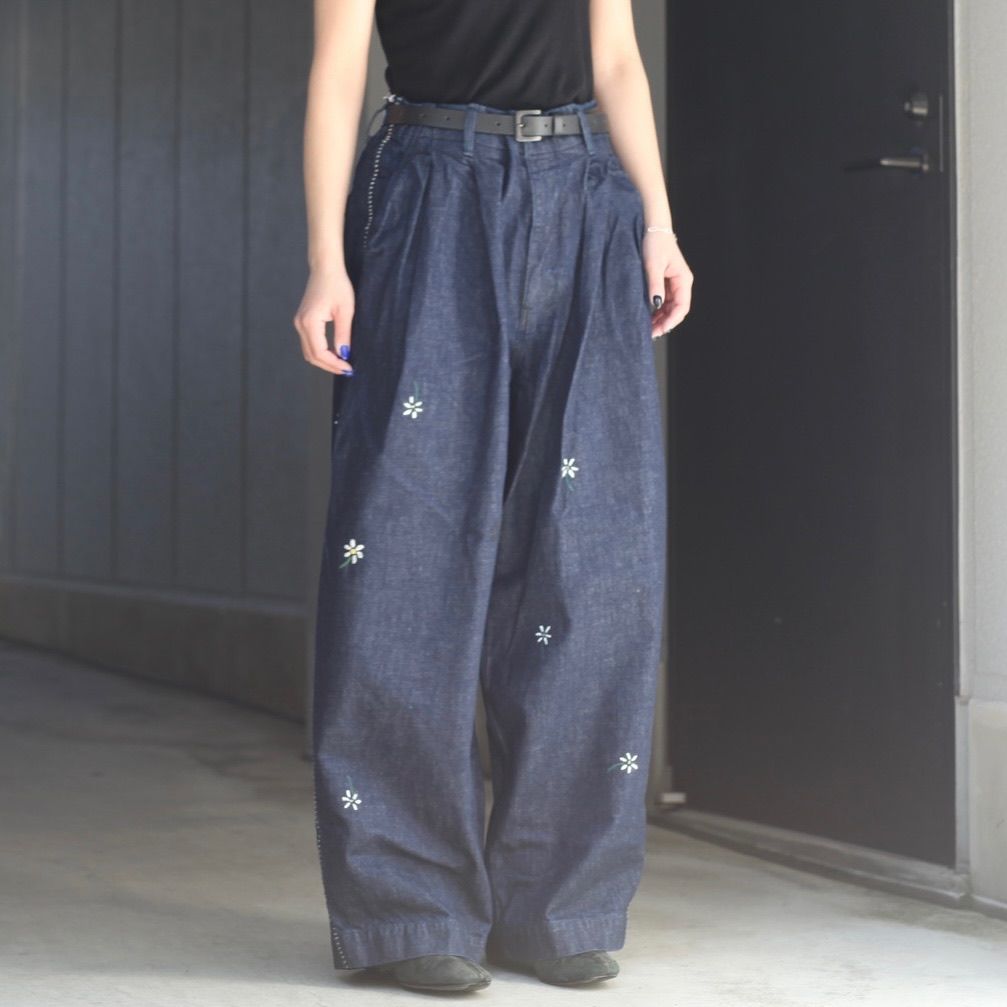 【残り一点】12.5OZワイドデニムパンツ(PRINTED_ONE WASH)