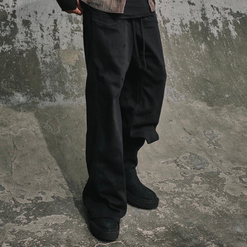 【残りわずか】Home Wide Jeans With Damaged(INLAY DENIM)