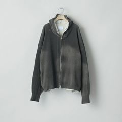 【残り一点】Discoloration Rib Knit Zip Hoody
