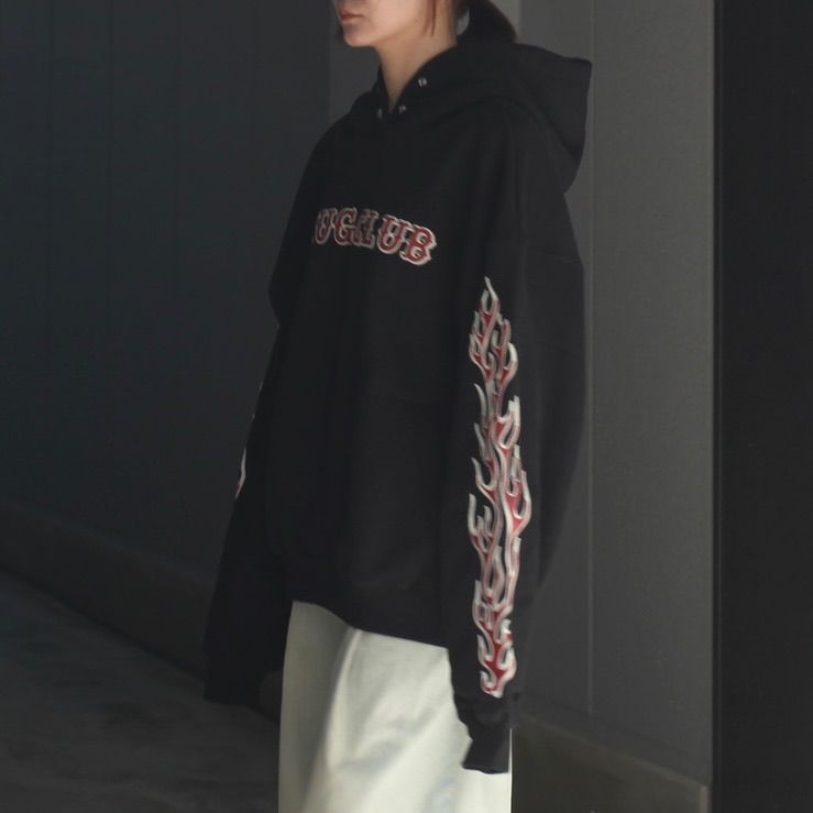 【残り一点】Leather Flame Hoodie