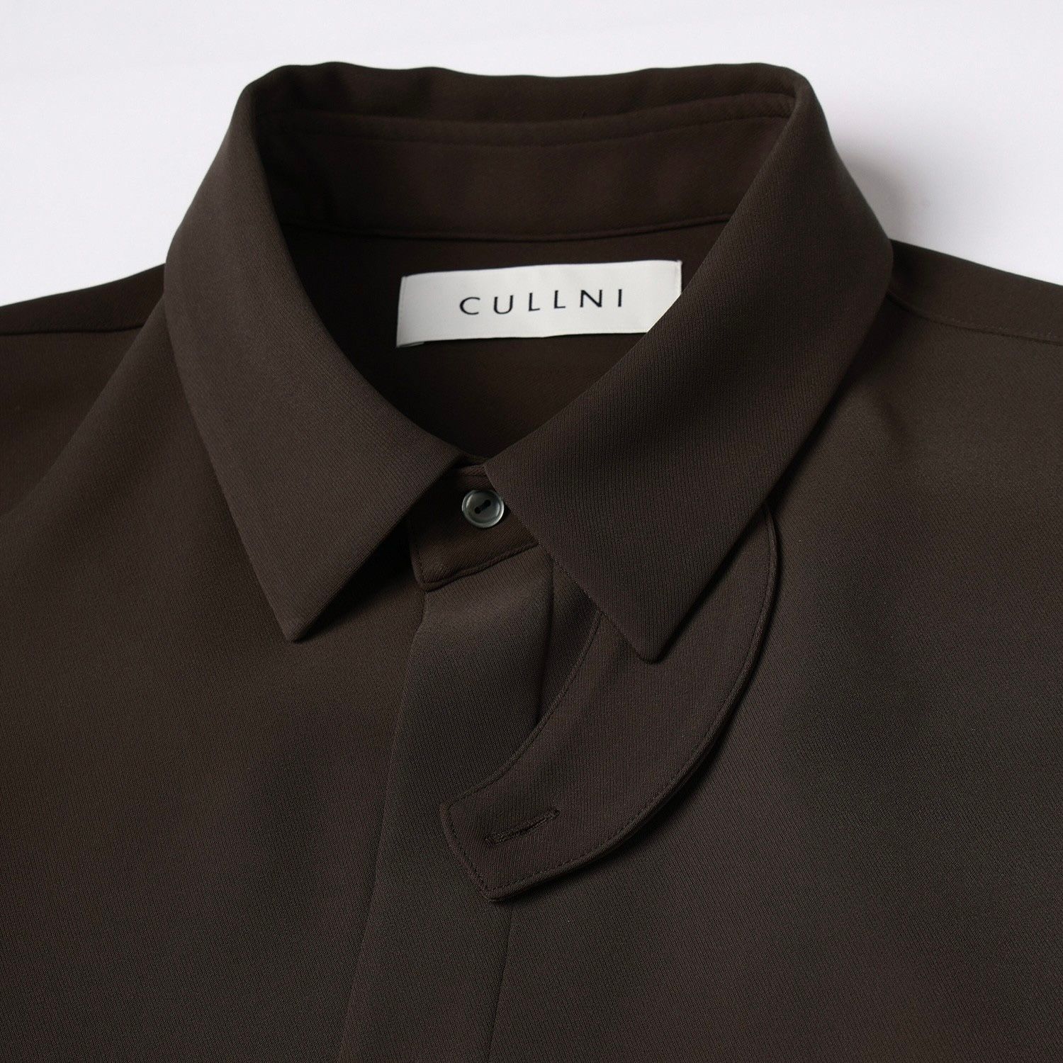 【残り一点】Double Cloth Twill Front Fly Chin Tab Shirt