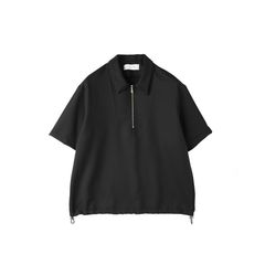 【残り一点】Dry Gabardine Layered Collar Half Zip Shirt