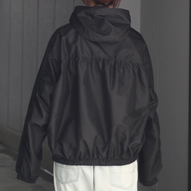 【残りわずか】Pure Silk Tafta Shirred Zip Hood Jacket