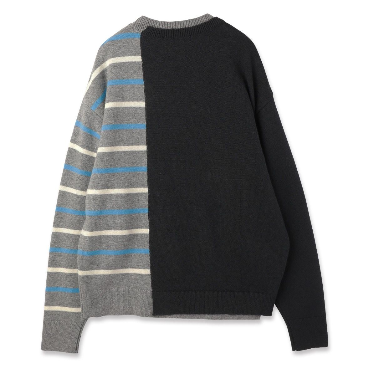 【残り一点】Asymmetrical Border Layered Rib Pullover Knit