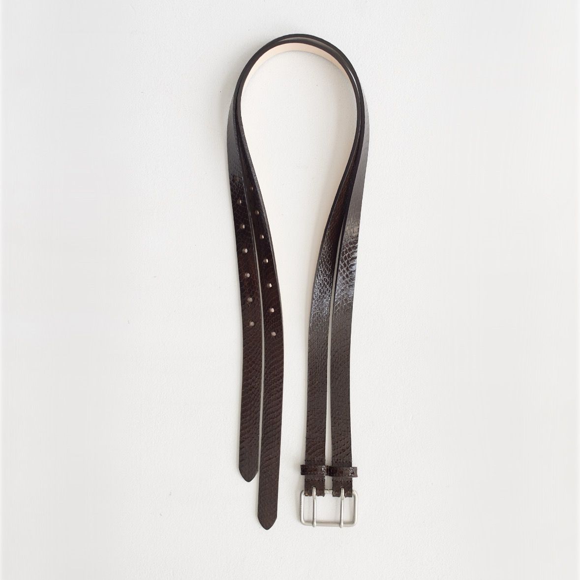 【残り一点】Snake Leather Double Pin Split Belt