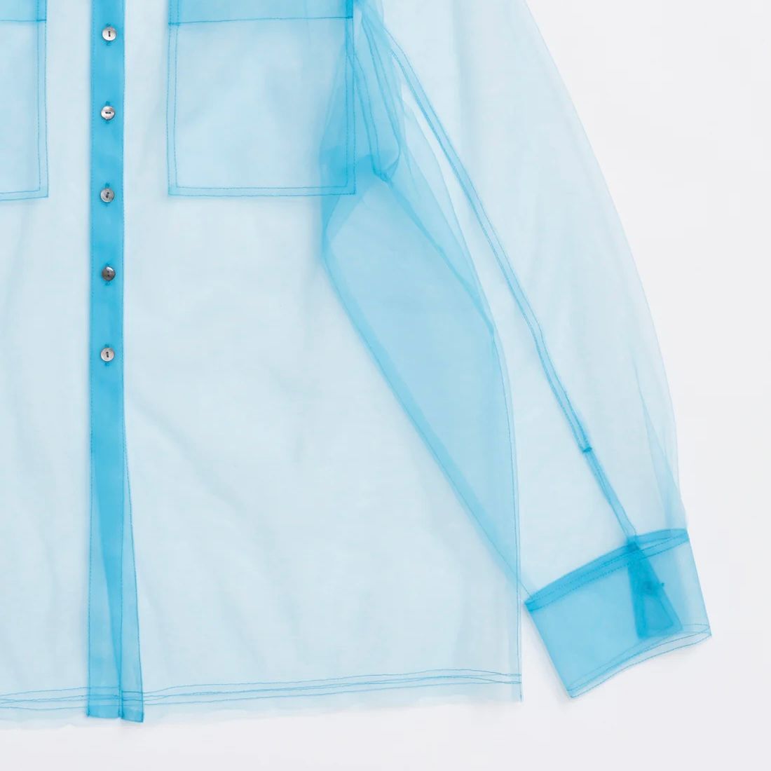 【残り一点】Tulle Shirt Layered Polo Knit Cardigan