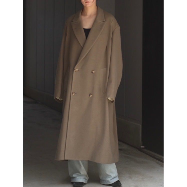 【残り一点】Draped Dart Wool Cashmere Chesterfield Coat