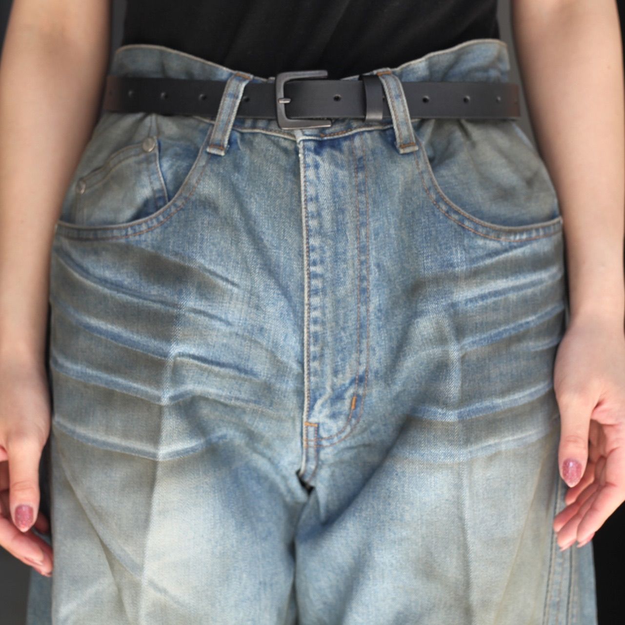 【残りわずか】3D Twisted Wide Leg Jeans