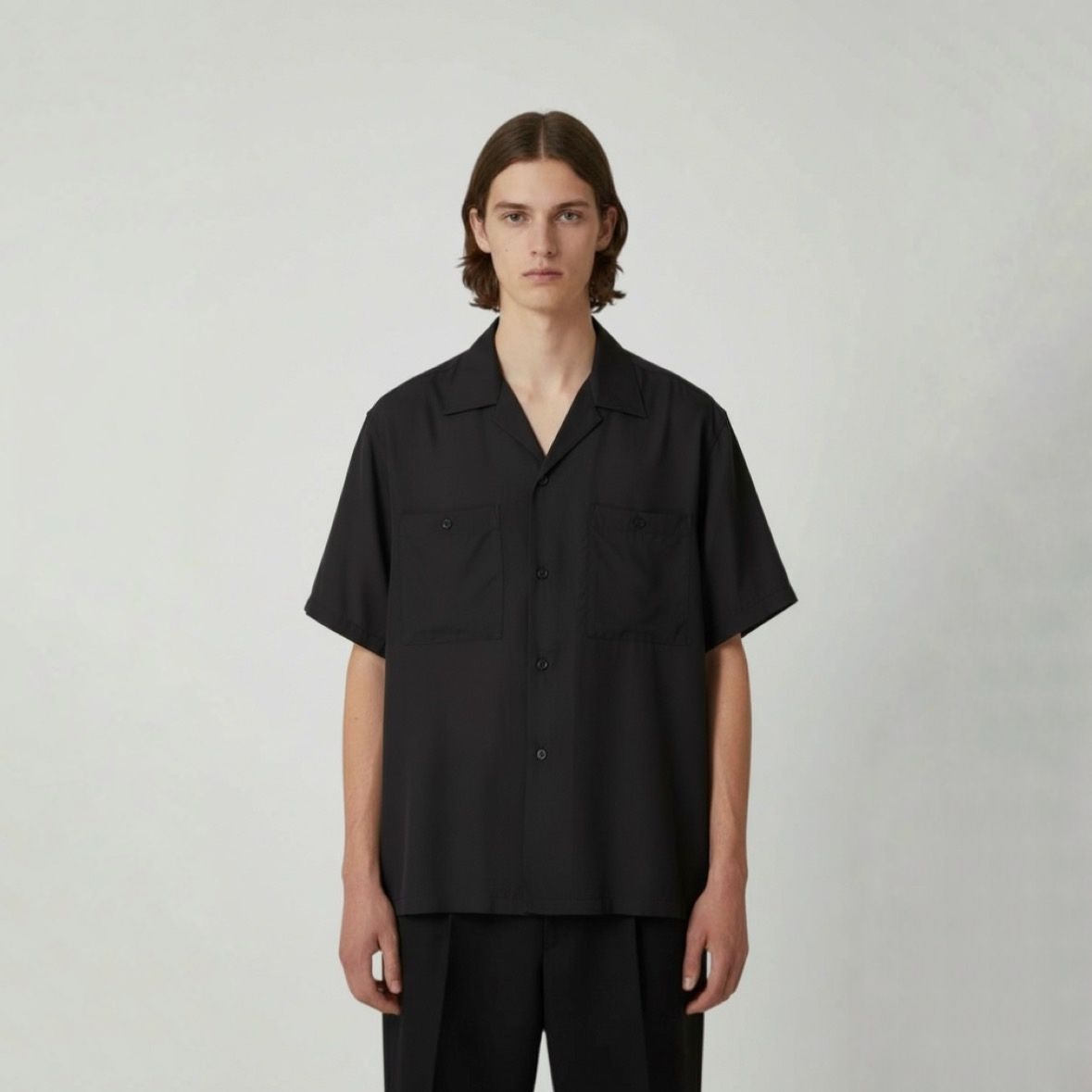 【残り一点】Cupro Open Collar Shirt