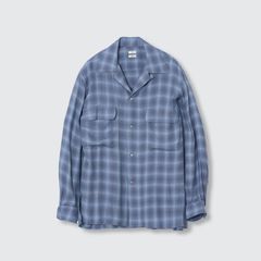 【残り一点】Modal Plaid Open Collar Shirt