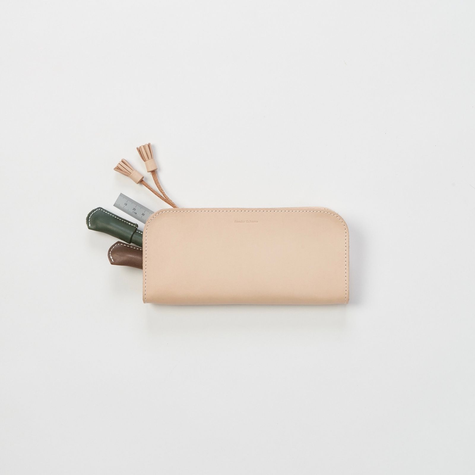 【残りわずか】Zip Pen Case(NATURAL×TRICOLOR)