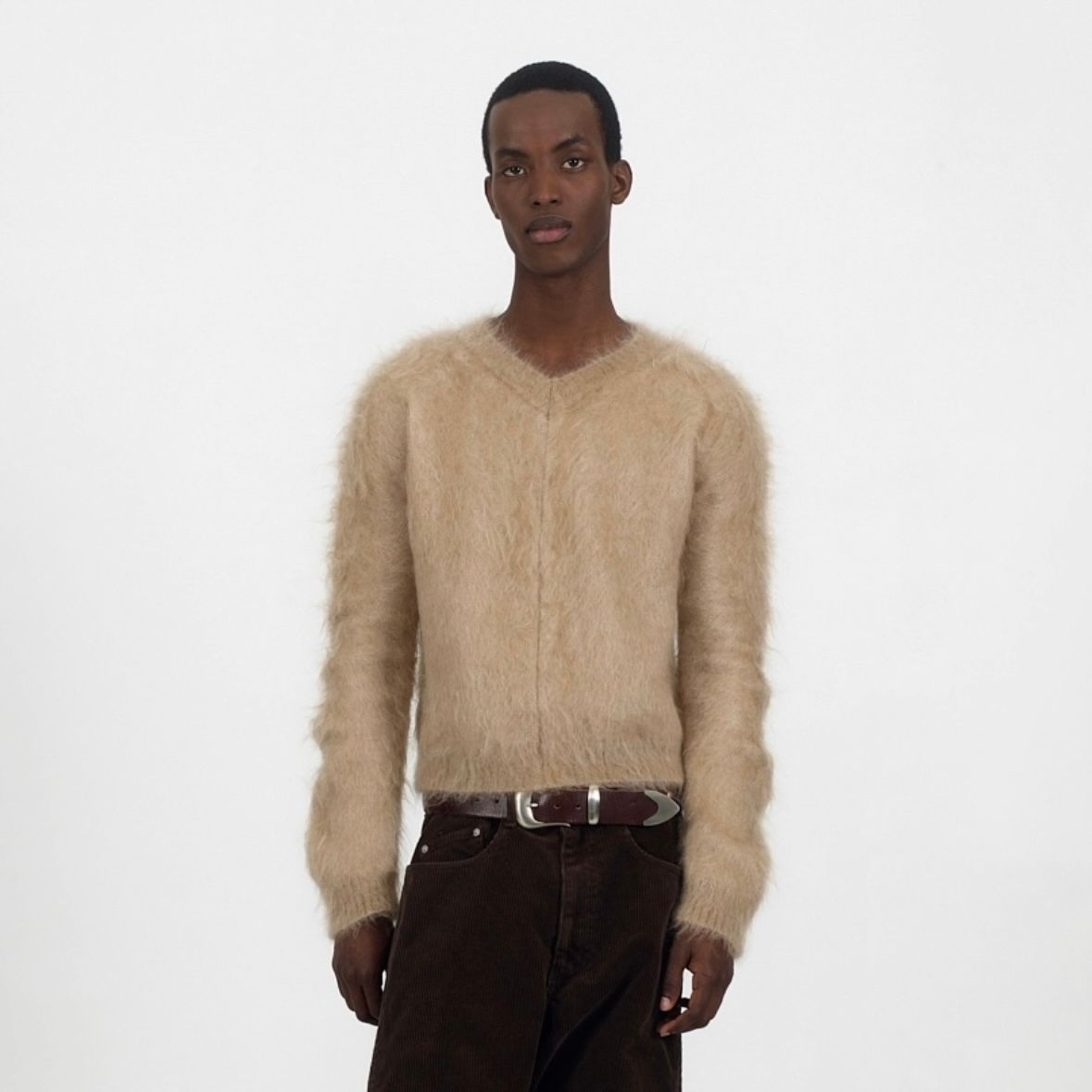 【残り一点】Brushed Mohair V-Neck Sweater