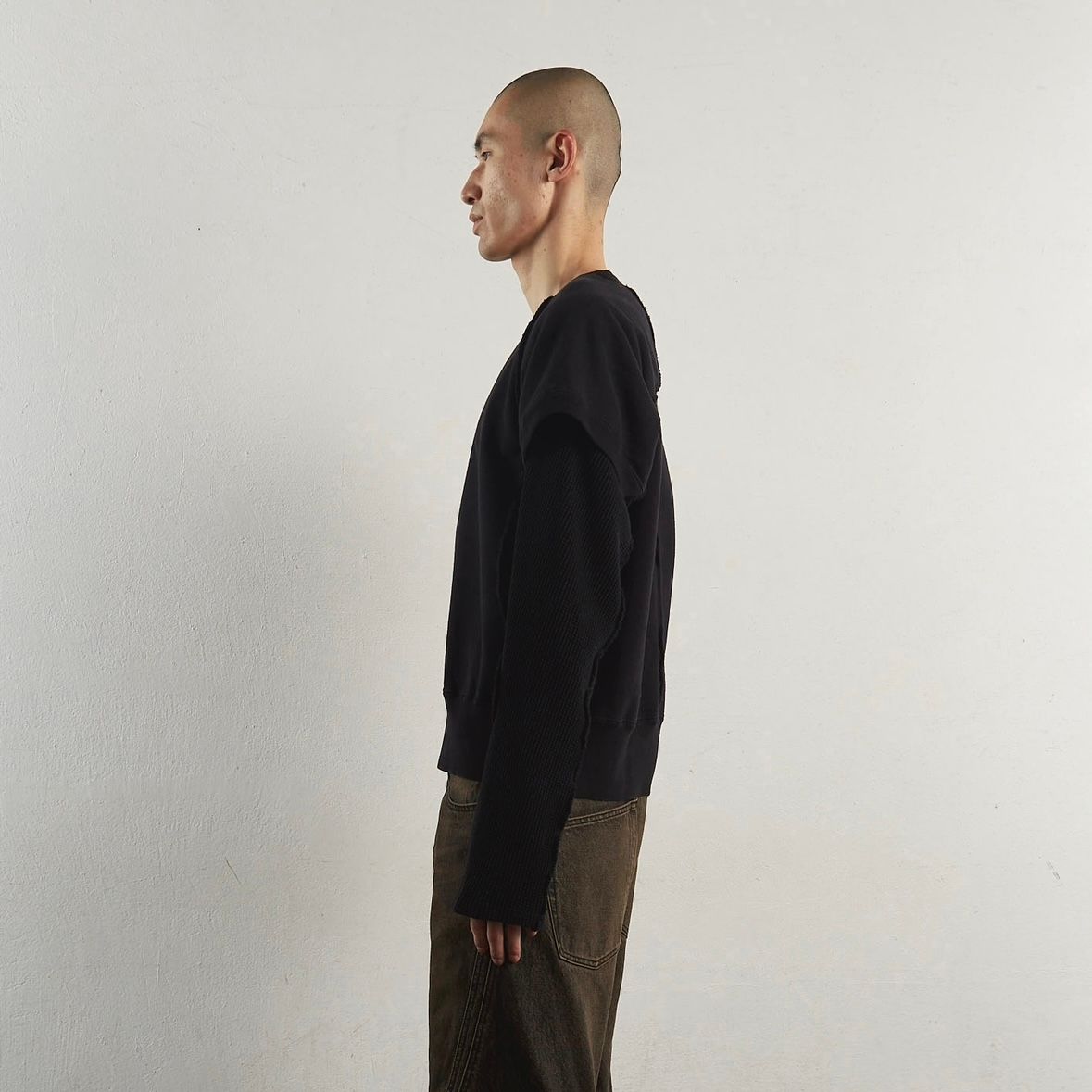 NVRFRGT - 【残りわずか】Panelled Double Layer Crew Neck Sweatshirt ...