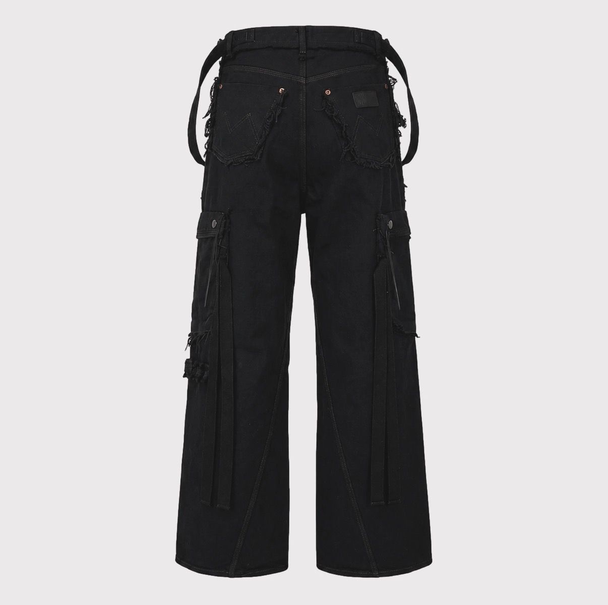 【残りわずか】Slash Seam Twist Cargo Jeans(AFTER BLACK)