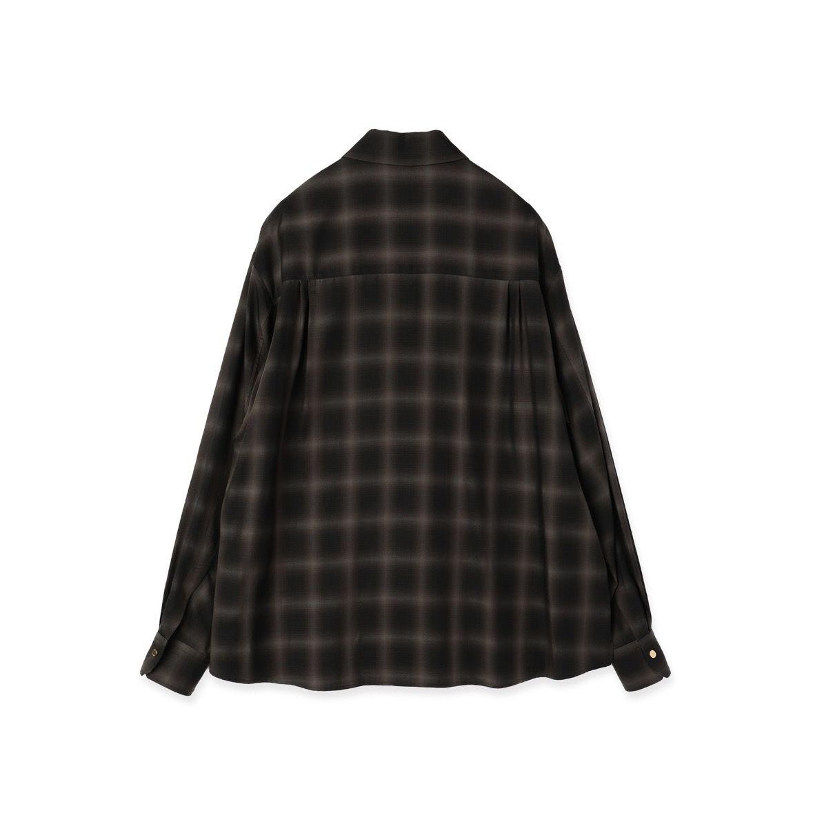 【残り一点】Ombre Check Chin Tab Long Sleeve Shirt