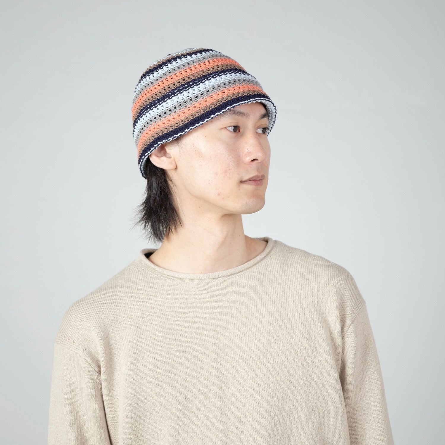 【残り一点】Multi Border Knit Hat