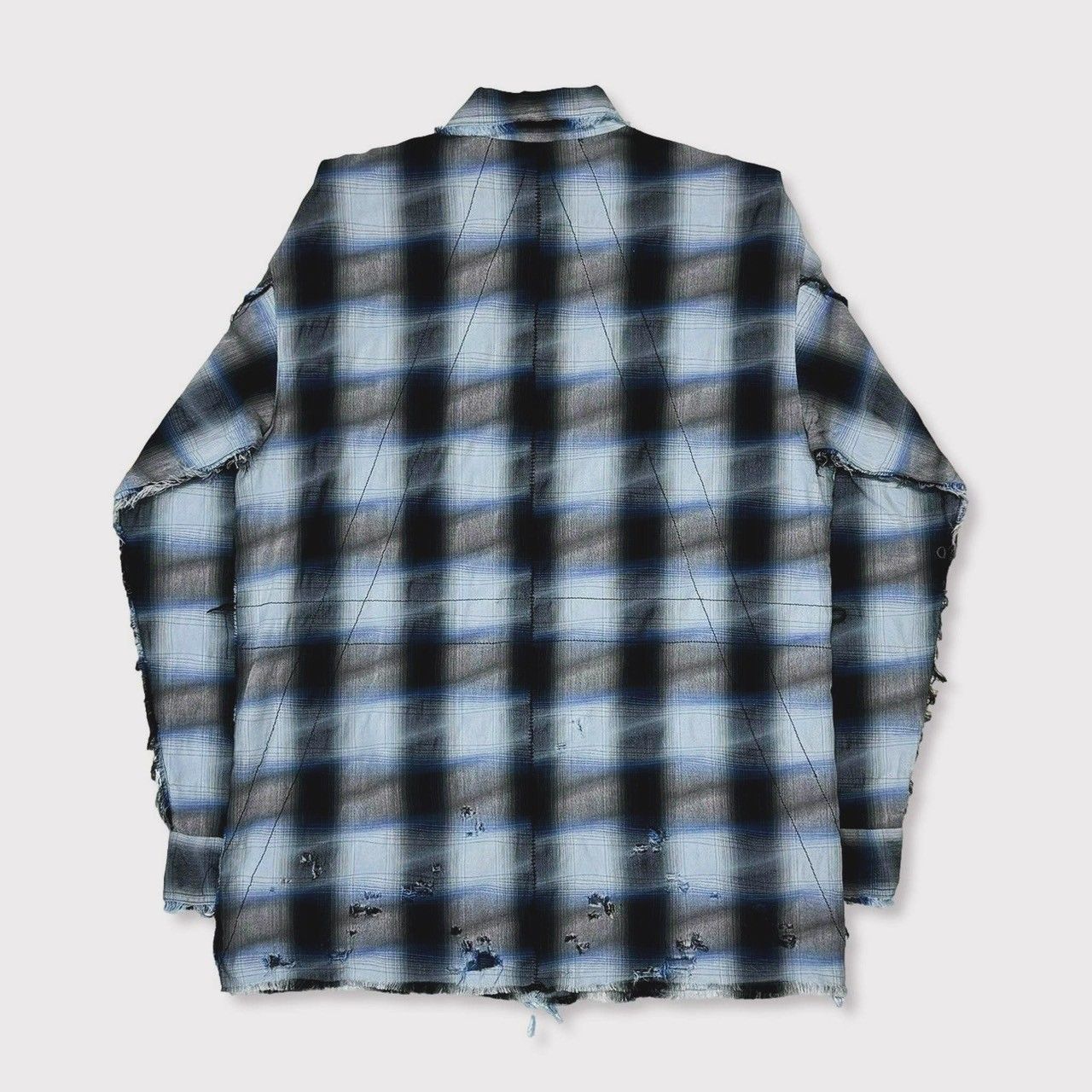 トップス Slash Seam Ombre Check Shirt(DRUNK) MINUS - 【残り一点】Slash Seam Ombre Check Shirt(DRUNK