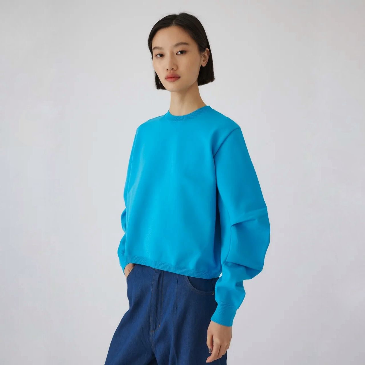 RIM.ARK ダブルフェイスニットジャケット青 RIM.ARK - 【残り一点】Tuck Volume Washable Knit | ACRMTSM