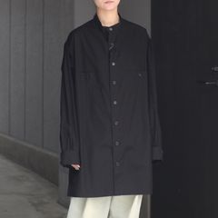 【残り一点】環縫いノーカラーブラウス