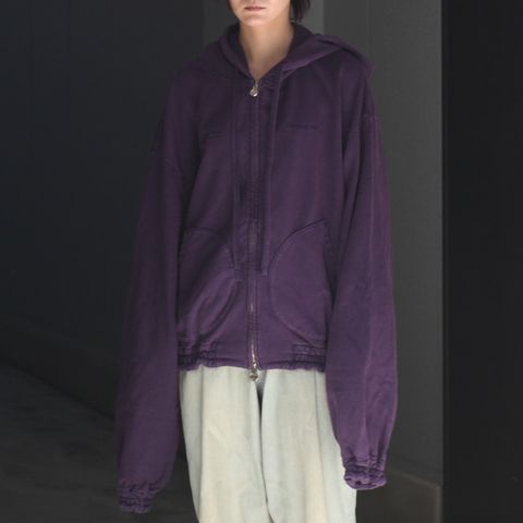 【残り一点】Washed Ordinary Old Style Zip Hoodie With No Effect