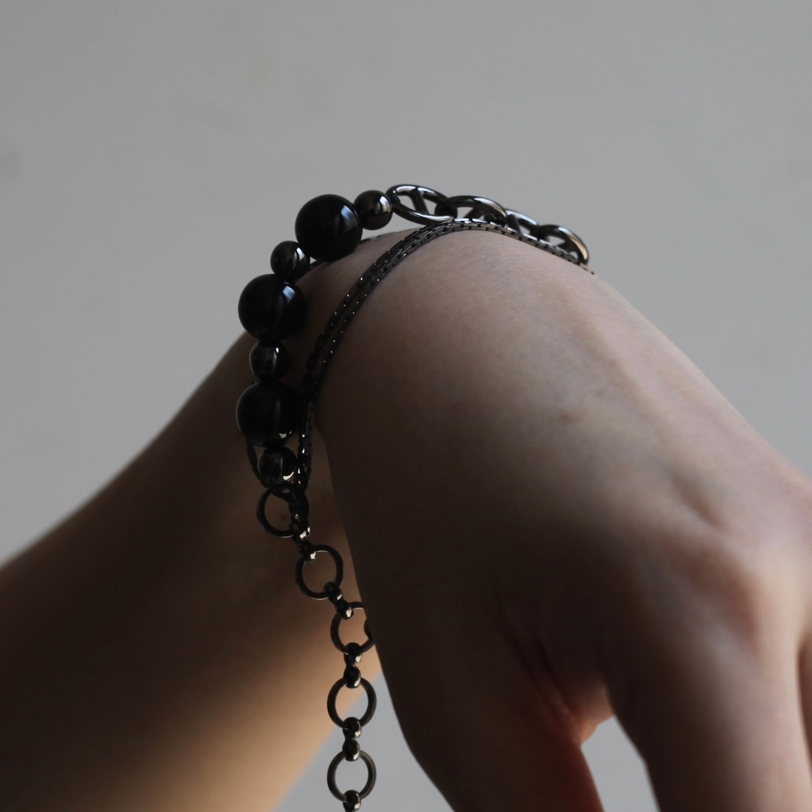 GRANRODEO ラバーブレス Ground Y - 【残り一点】Beads Chain Breacelet_C(BLACK