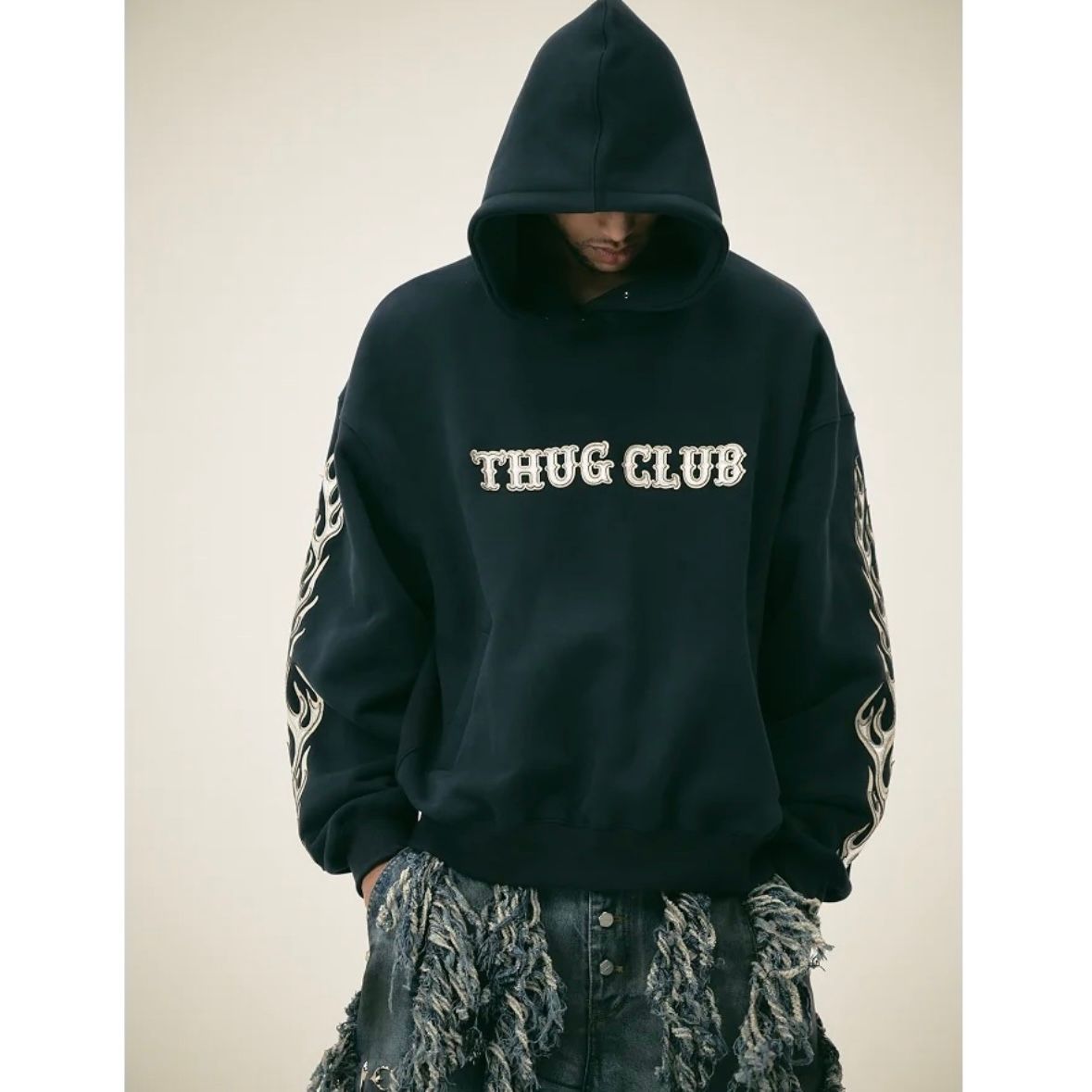 【残り一点】Leather Flame Hoodie