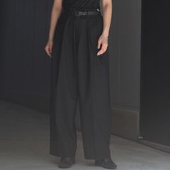 【残り一点】ストライプウールツータックワイドスラックス