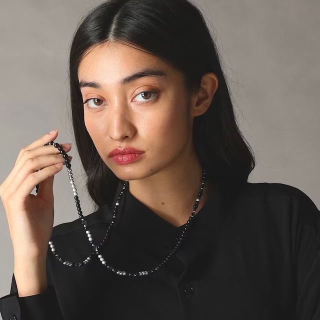 【残り一点】ビーズネックレス(BLACK)