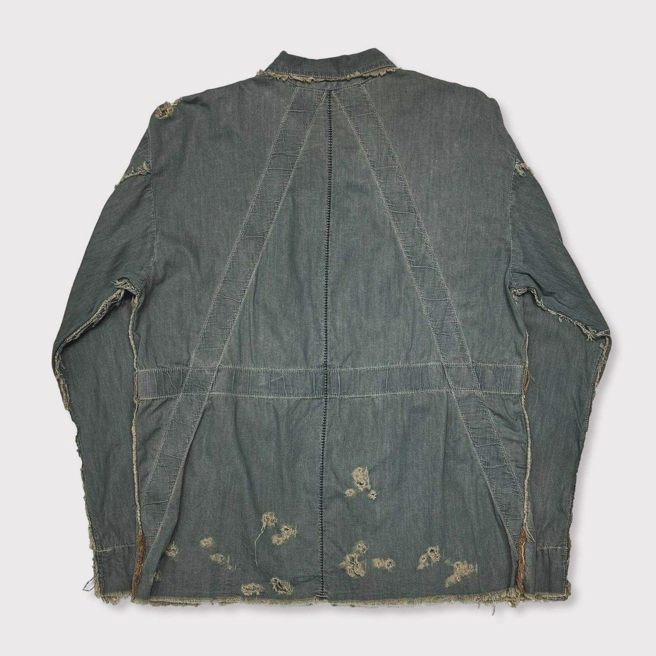 【残り一点】PW Slash Seam HBT Work Shirt With Damaged (FROM COAL MINE)