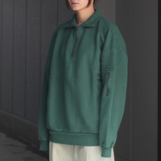 【残り一点】Pigment Dyed Zip Sweatshirt