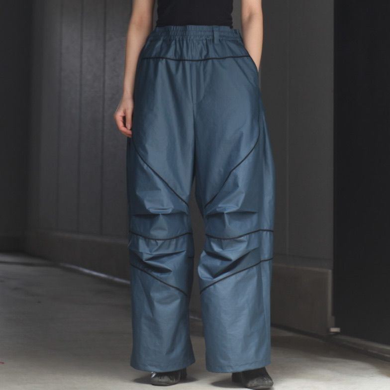 MUZE TURQUOISE LABEL - PIPING WIDE PANTS(BLACK)ミューズ