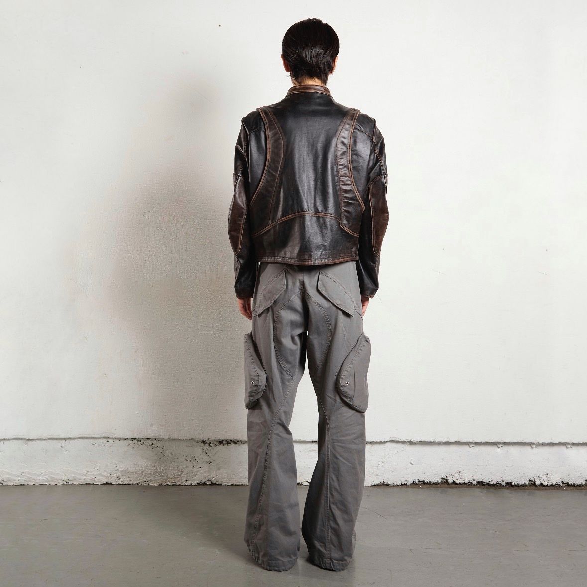 【残り一点】Distressed Leather Motorcycle Jacket