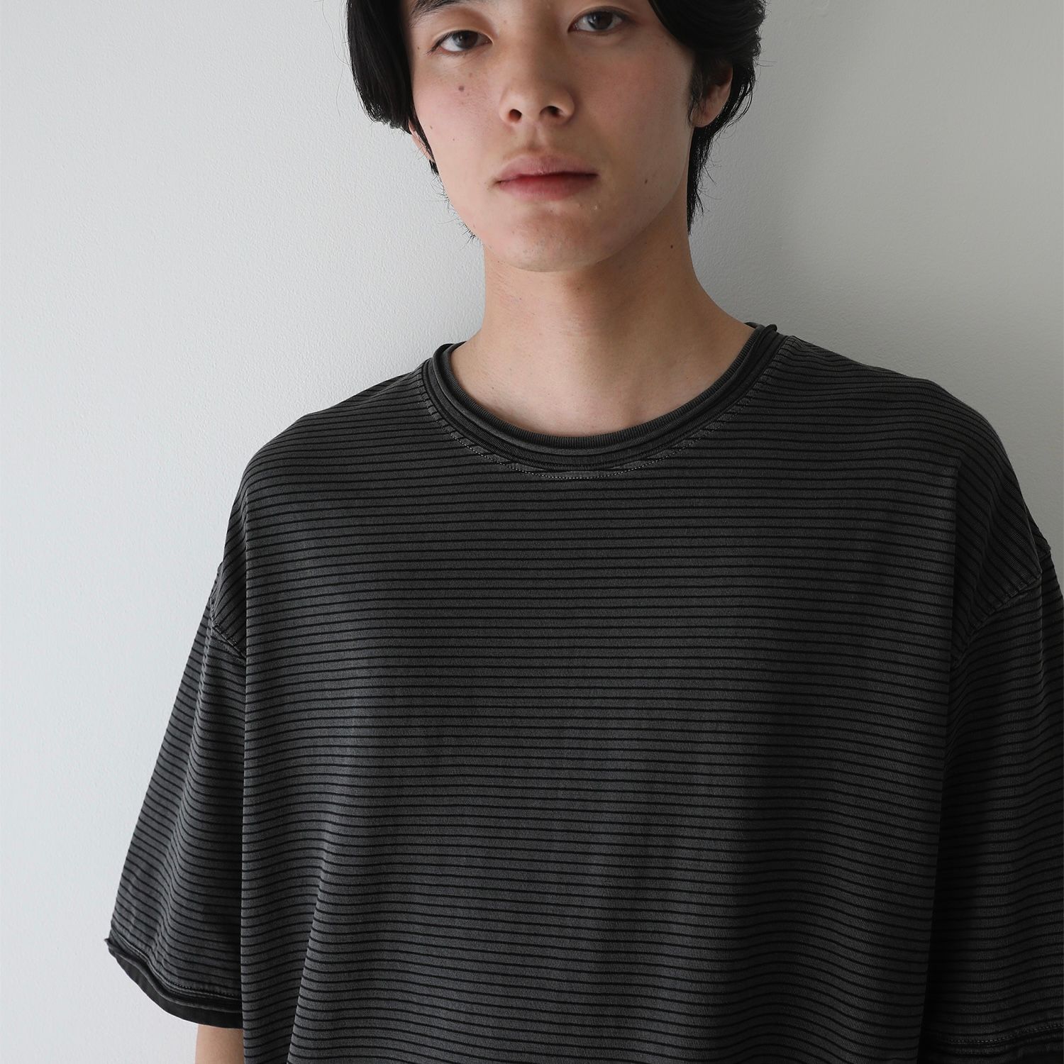 【残り一点】Dyed Raw-Edge Stripe Tee