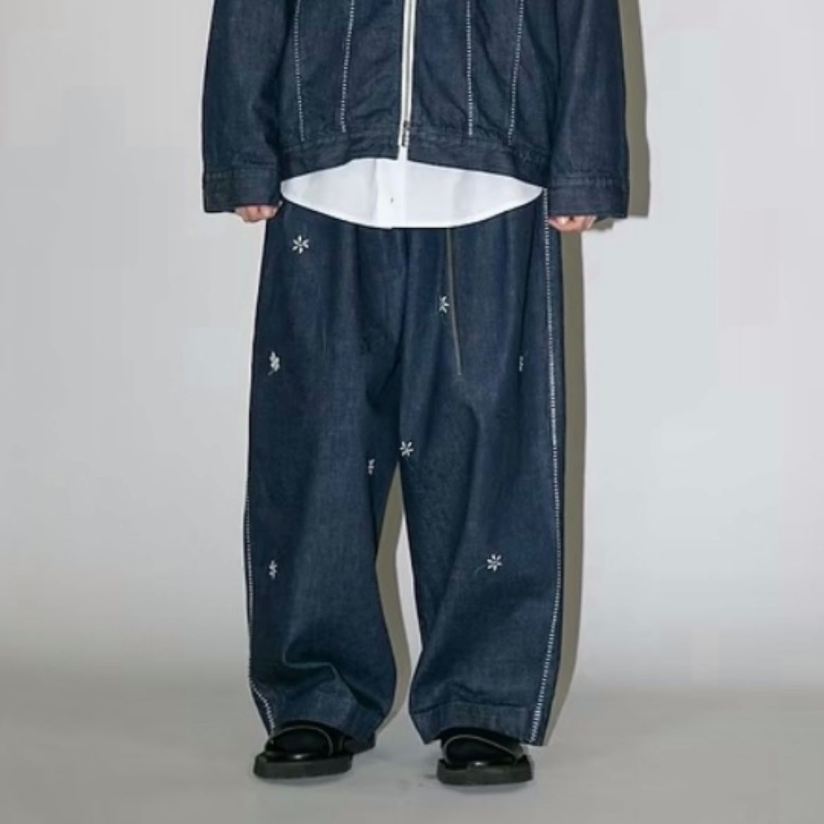 【残り一点】12.5OZワイドデニムパンツ(PRINTED_ONE WASH)