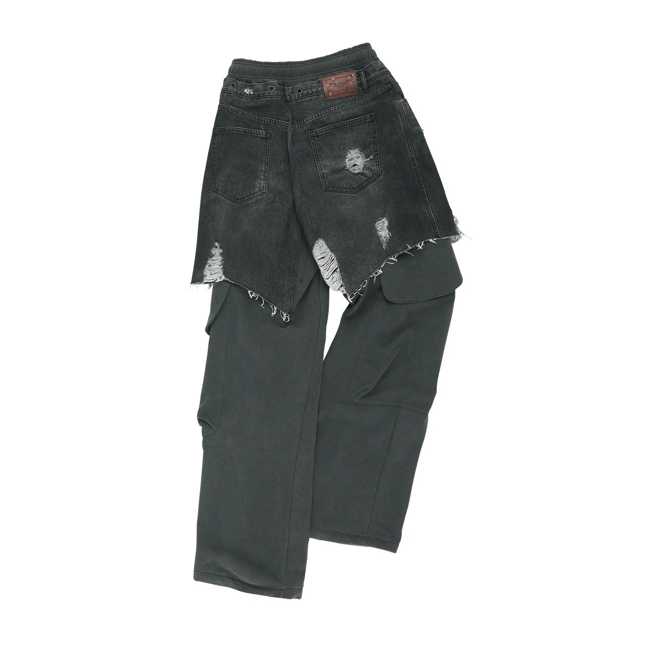 【残り一点】Unisex Rugged Denim-inset Sweat Pants