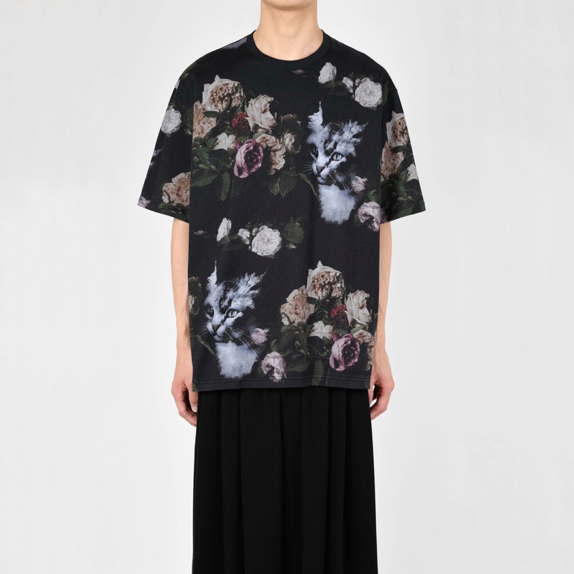 LAD MUSICIAN - 【残り一点】30/2 T-Cloth Rose+Cat Big T LAD MUSICIAN - 【残り一点】30/2 T-Cloth Rose+Cat Big T