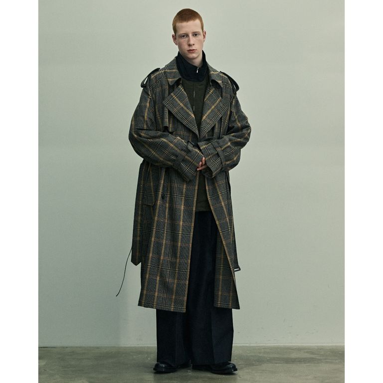 stein 22AW TRENCH おっしゃっ COAT BLACK 