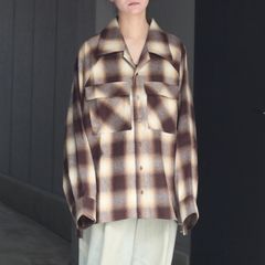 【残り一点】オーバーサイズブラッシュドチェックシャツ