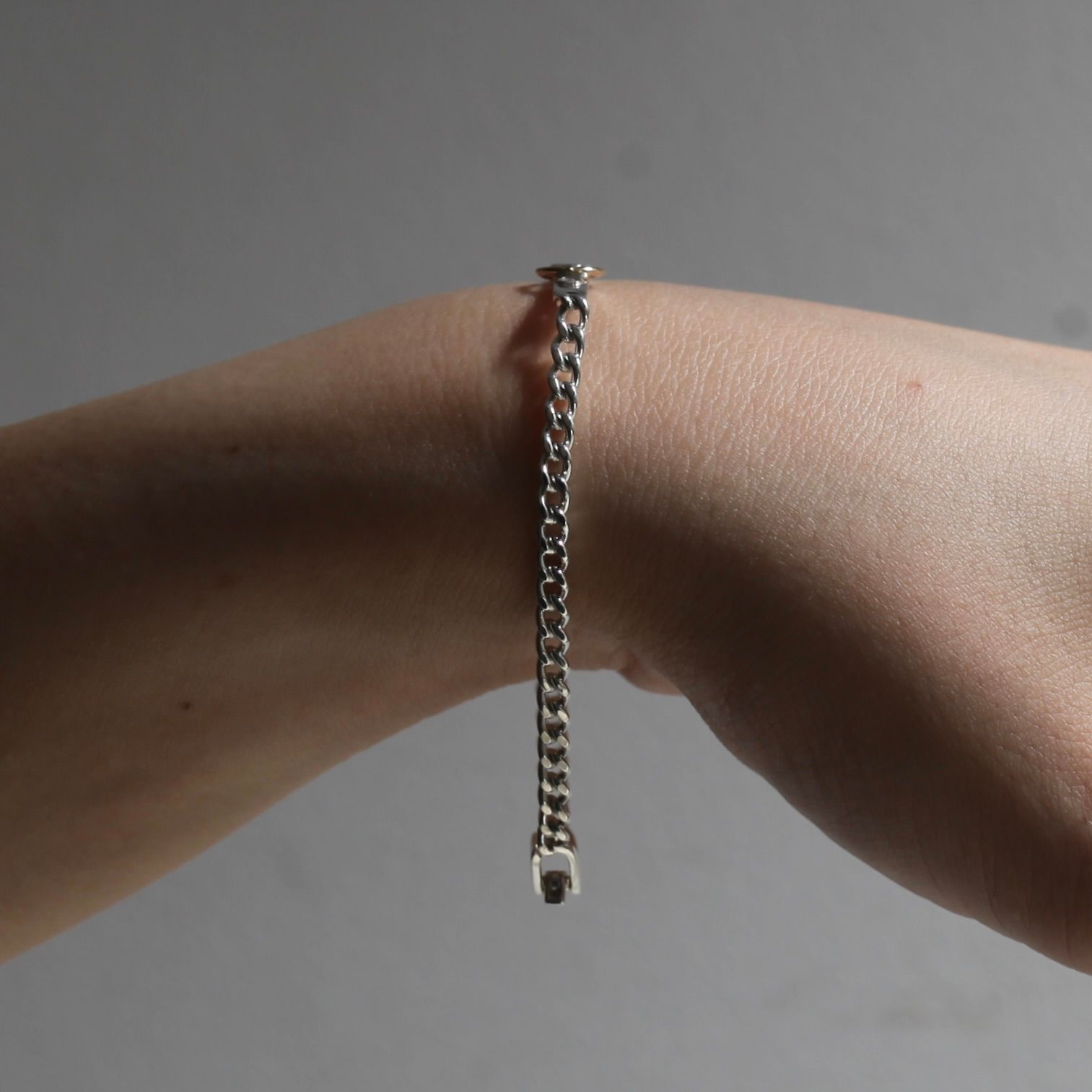 【残り一点】Horse Shoe Buckle Plate Curb Chain Bracelet(18K POINT)