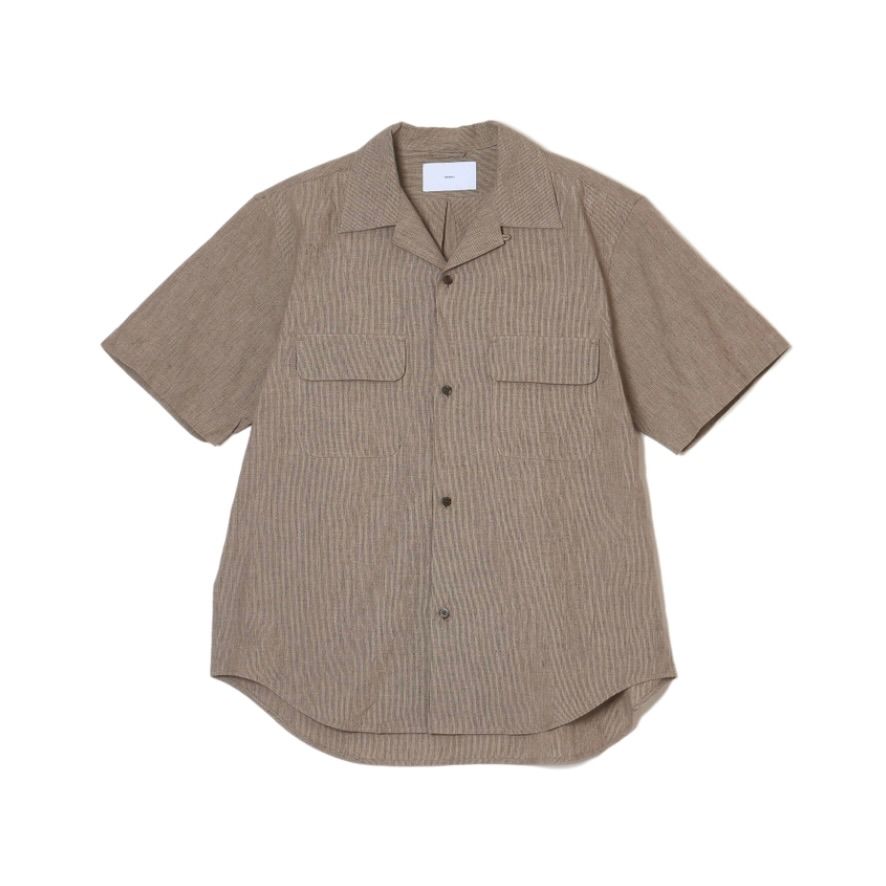 【残り一点】Linen Open Collor Half Sleeve Shirt