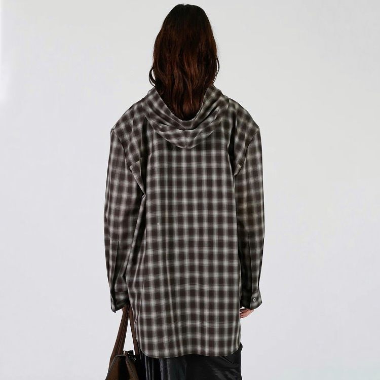 【残り一点】Hoodie Check Shirt