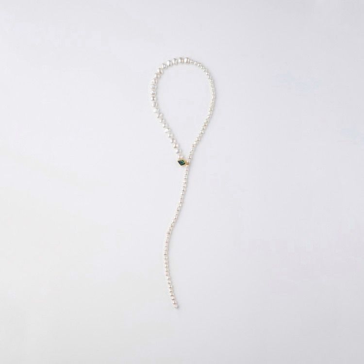 【お取り寄せ注文可能】Stone Hook Pearl Lariat Necklce