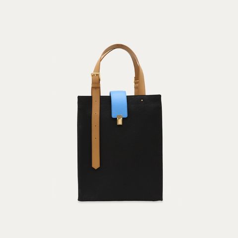 【残り一点】Leather Flap Adjustable Belt Canvas Tote