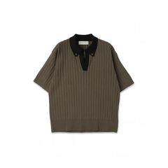 【残り一点】Wide Rib Skipper Collar Short Sleeve Knit